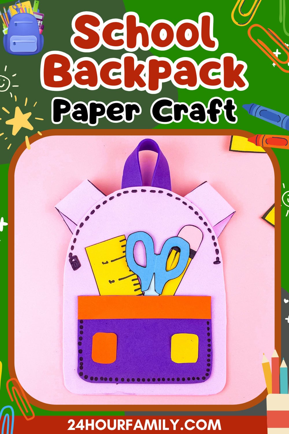School Backpack Paper Craft