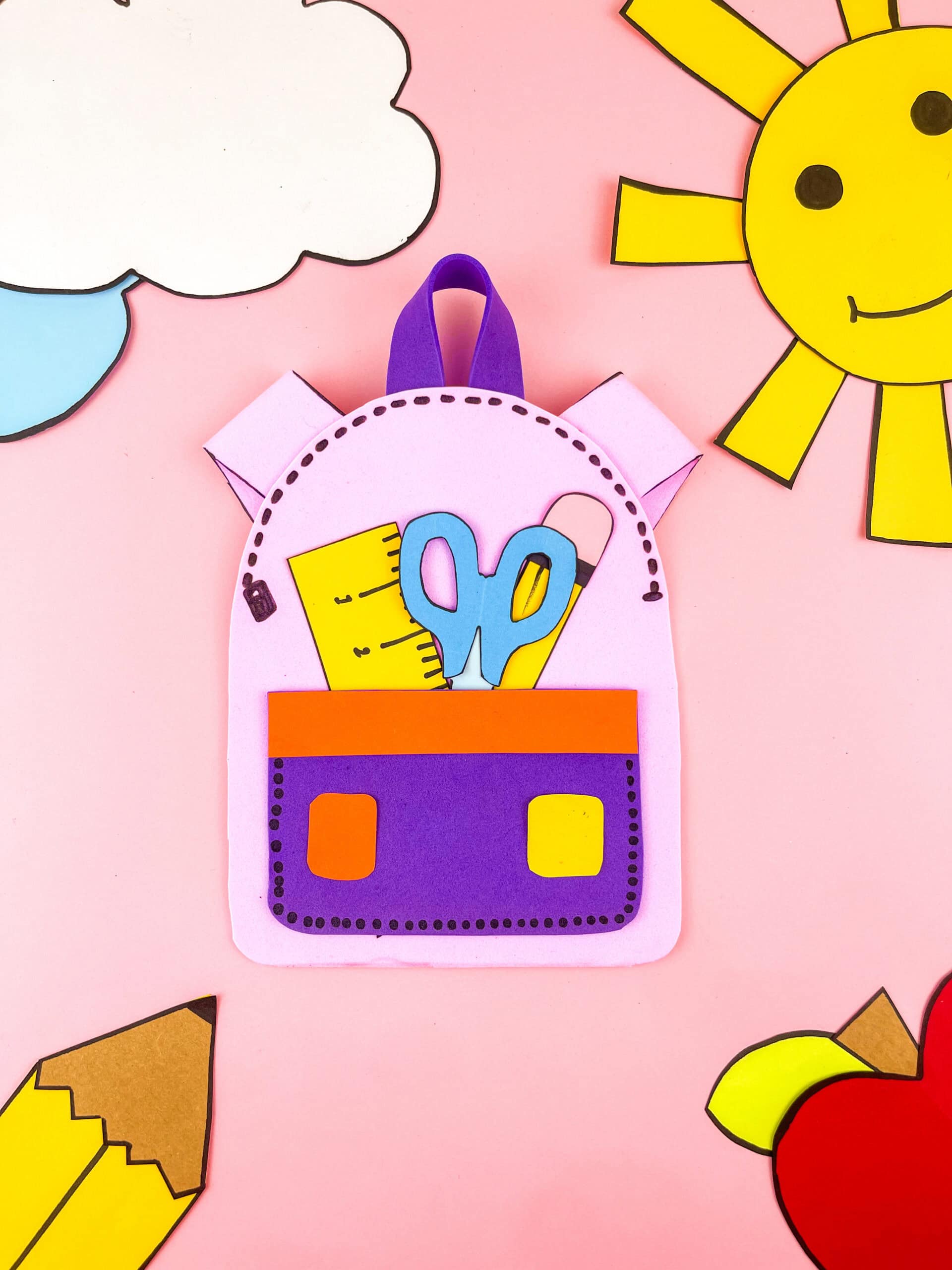 School Backpack Paper Craft