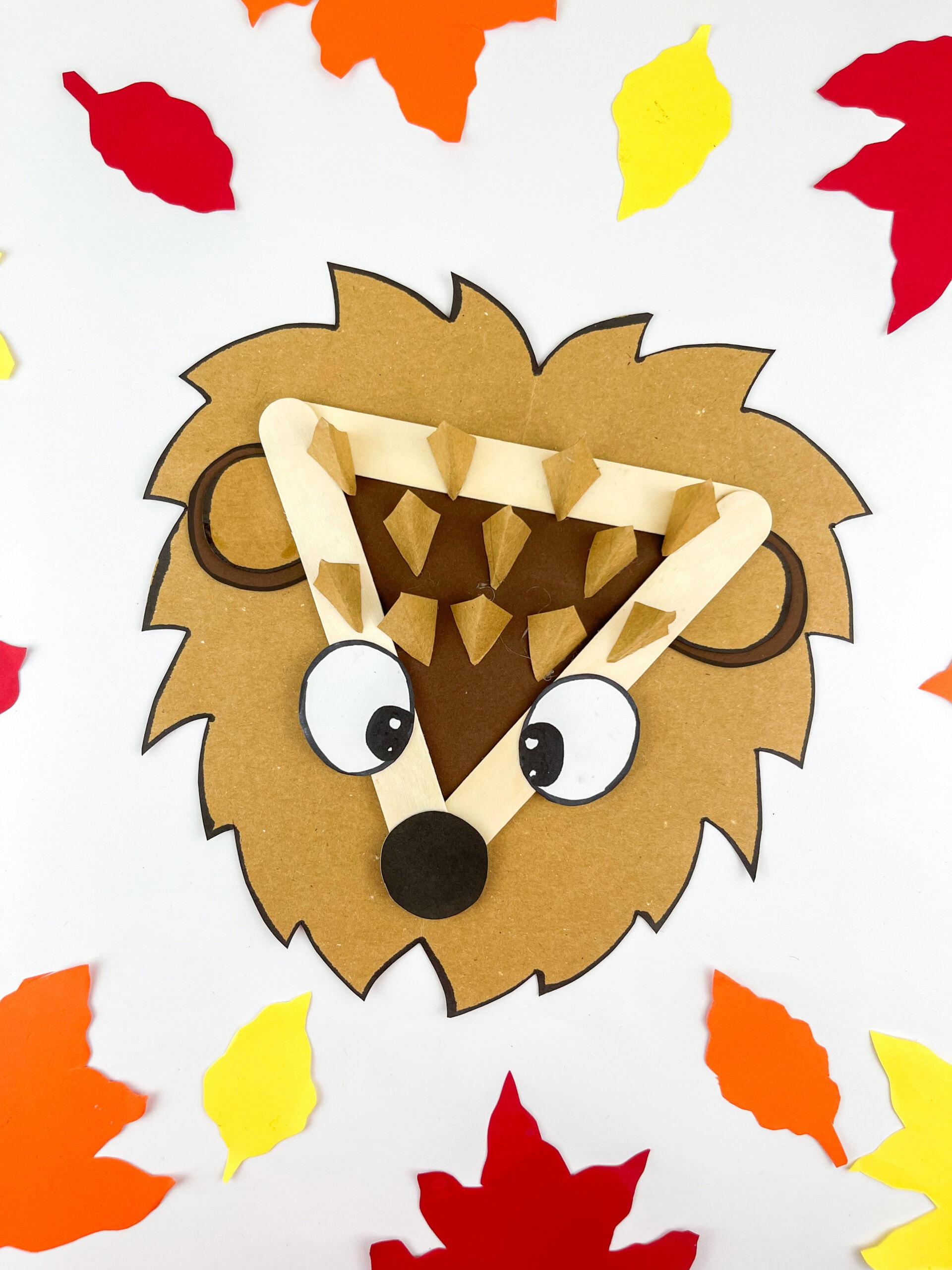 hedgehog popsicle stick craft for preschoolers