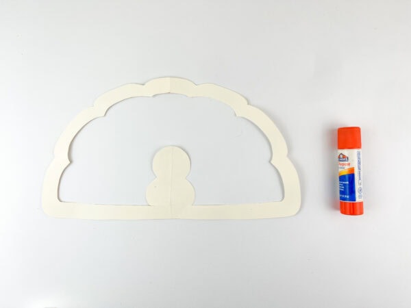 Small paper shape glued to large paper outline.