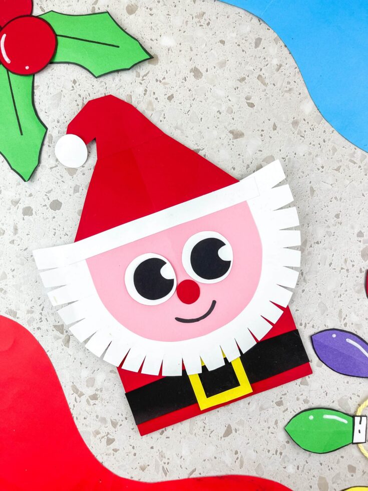 santa paper bag craft for preschoolers
