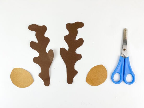 Cut-out reindeer antlers and ears with scissors