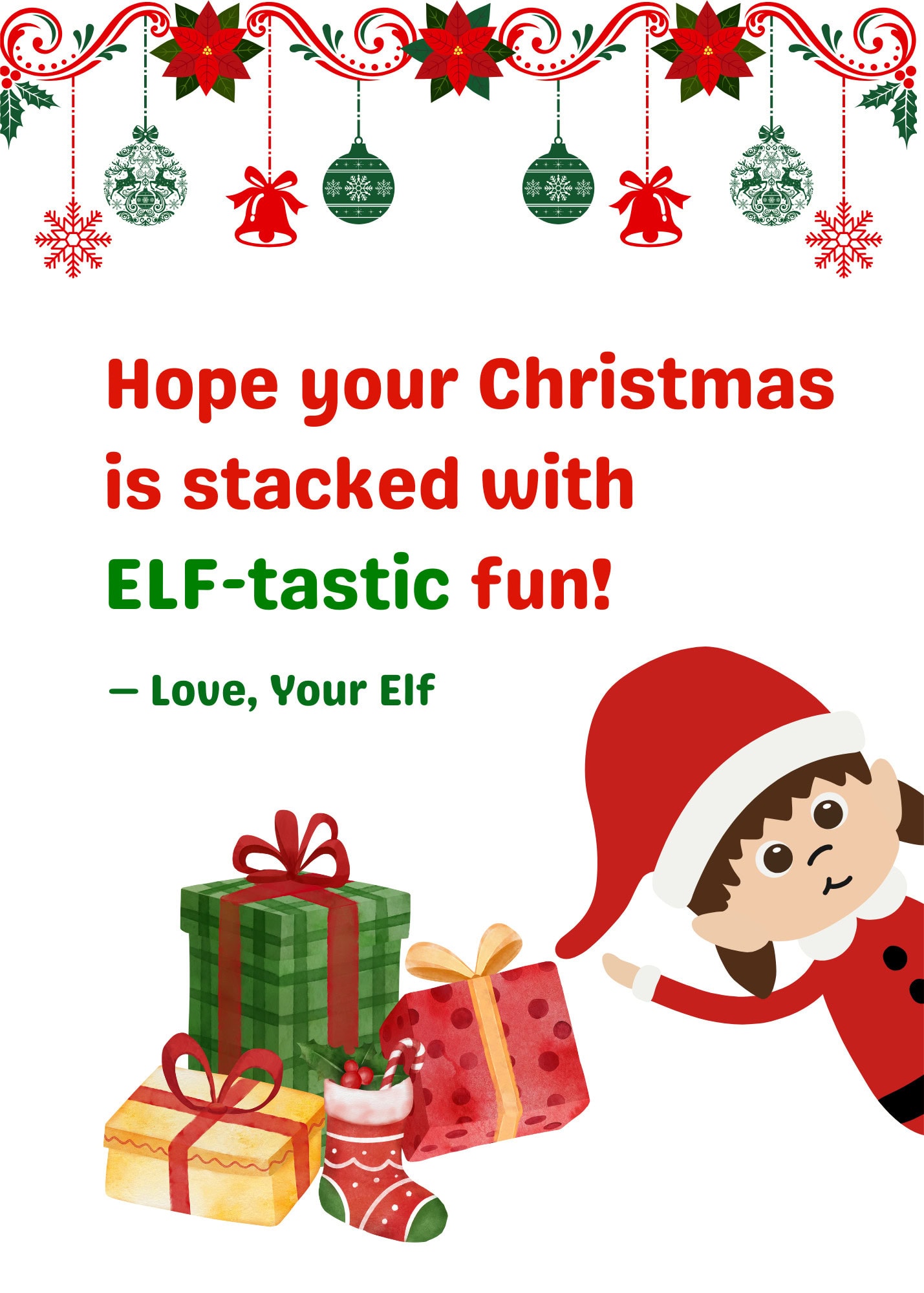 Elf on the Shelf Printable Christmas Cards (Free To Print)