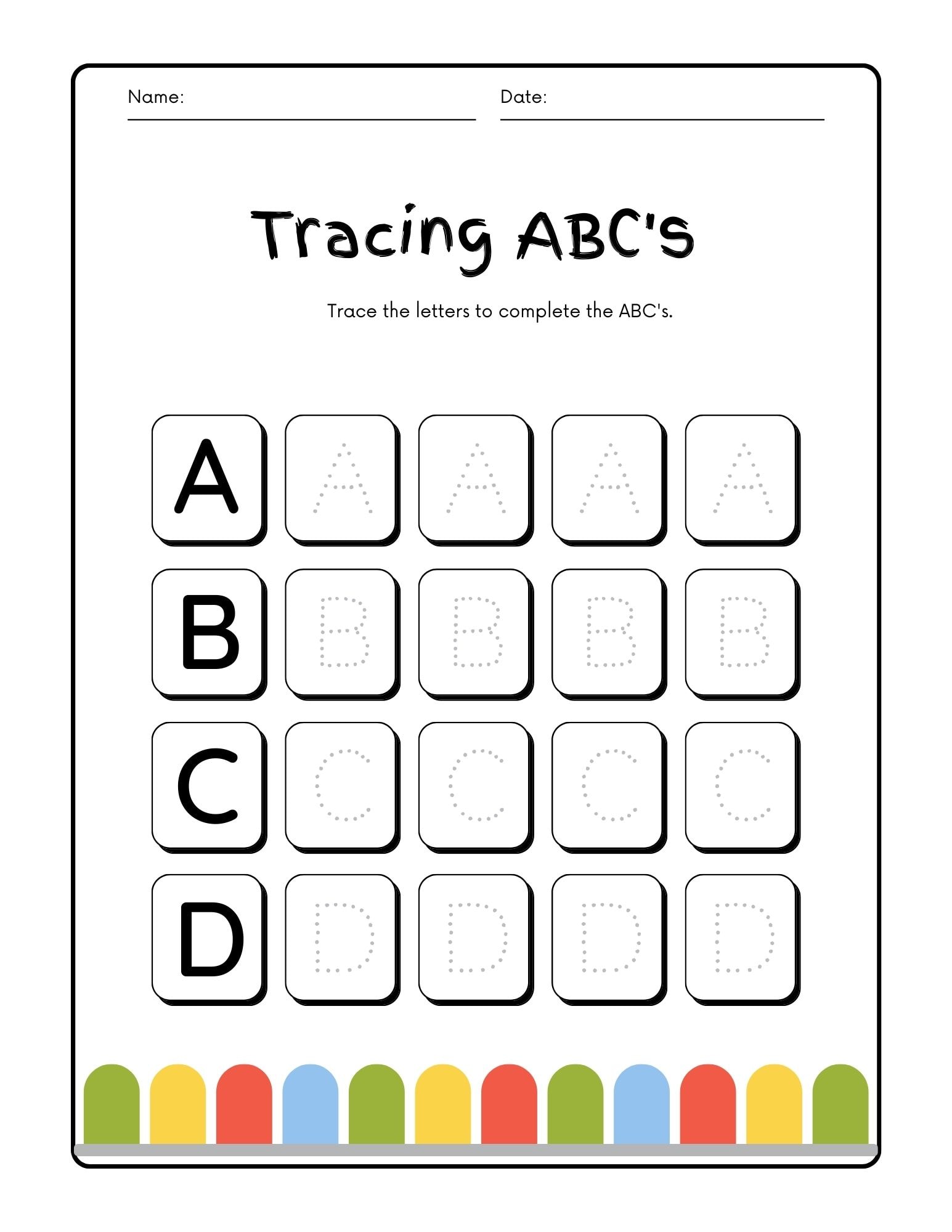 Alphabet Line Tracing Worksheets (Free PDF Printables)