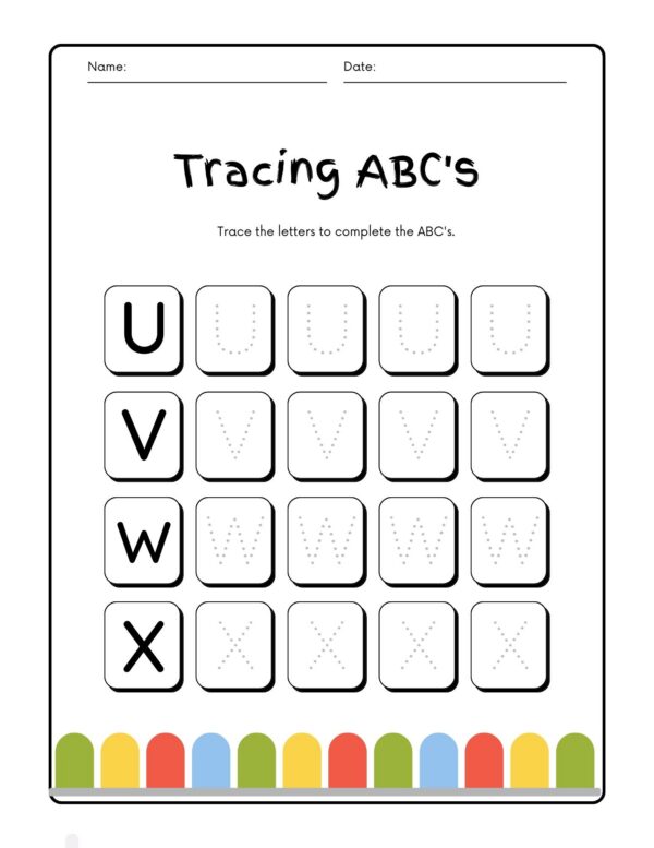 abc's line tracing worksheets for preschooler free pdf printables