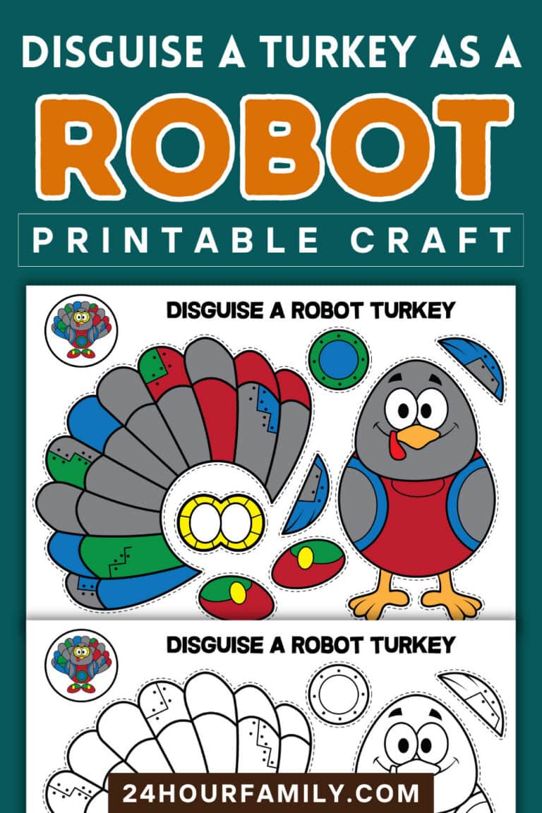 Disguise a Turkey as a Robot Printable Craft (Free PDF Printable)