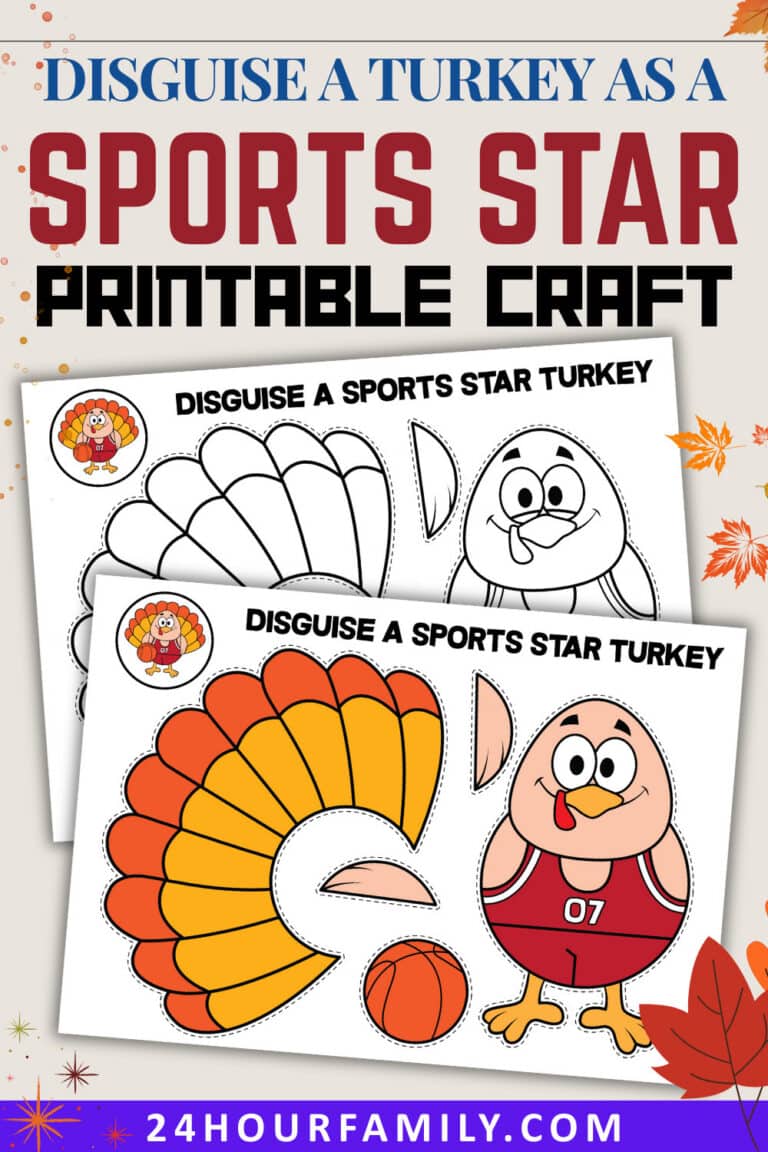 disguise a turkey as a sports star printable craft