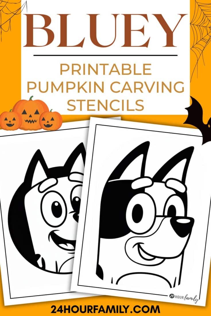 Bluey Pumpkin Carving Stencils Printable