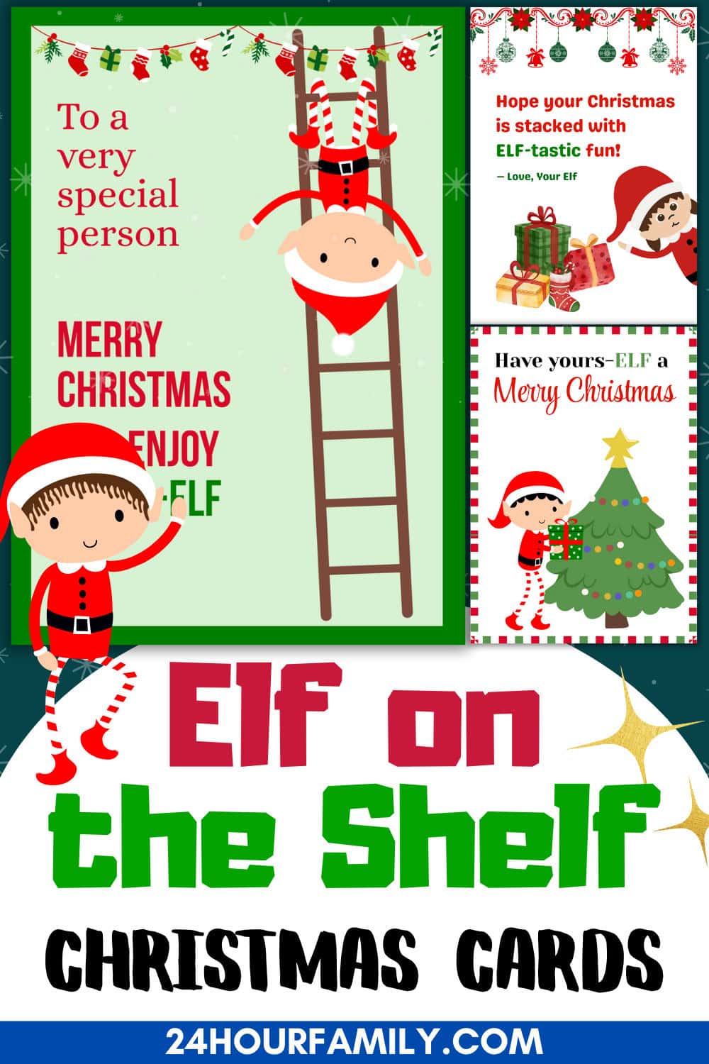 Elf on the Shelf Printable Christmas Cards (Free To Print)