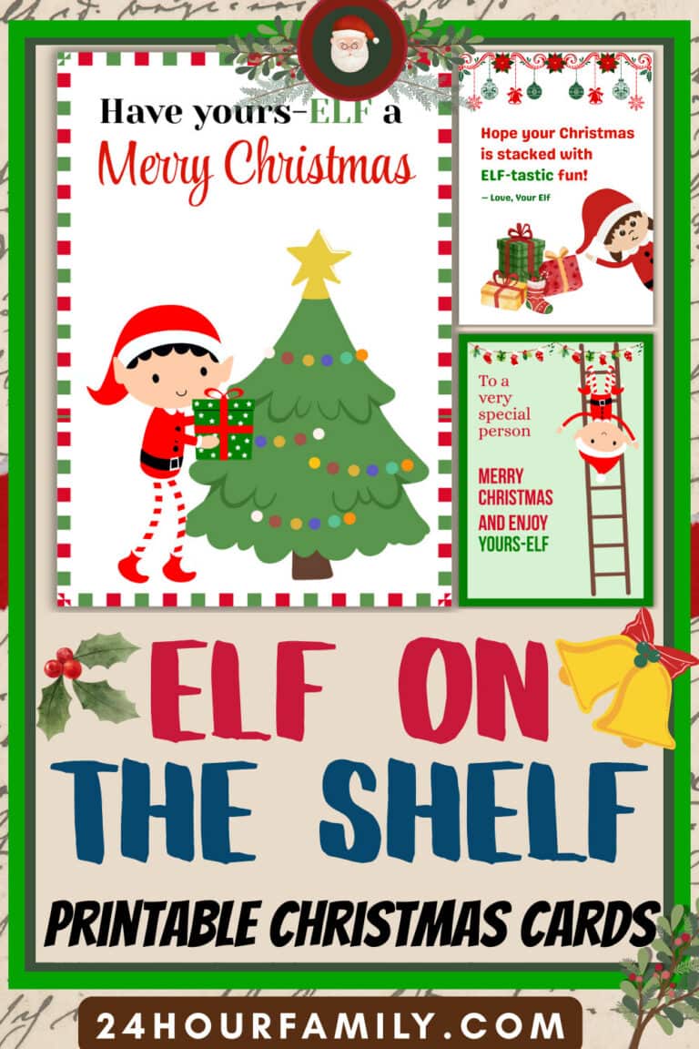 Elf on the Shelf Printable Christmas Cards (Free To Print)