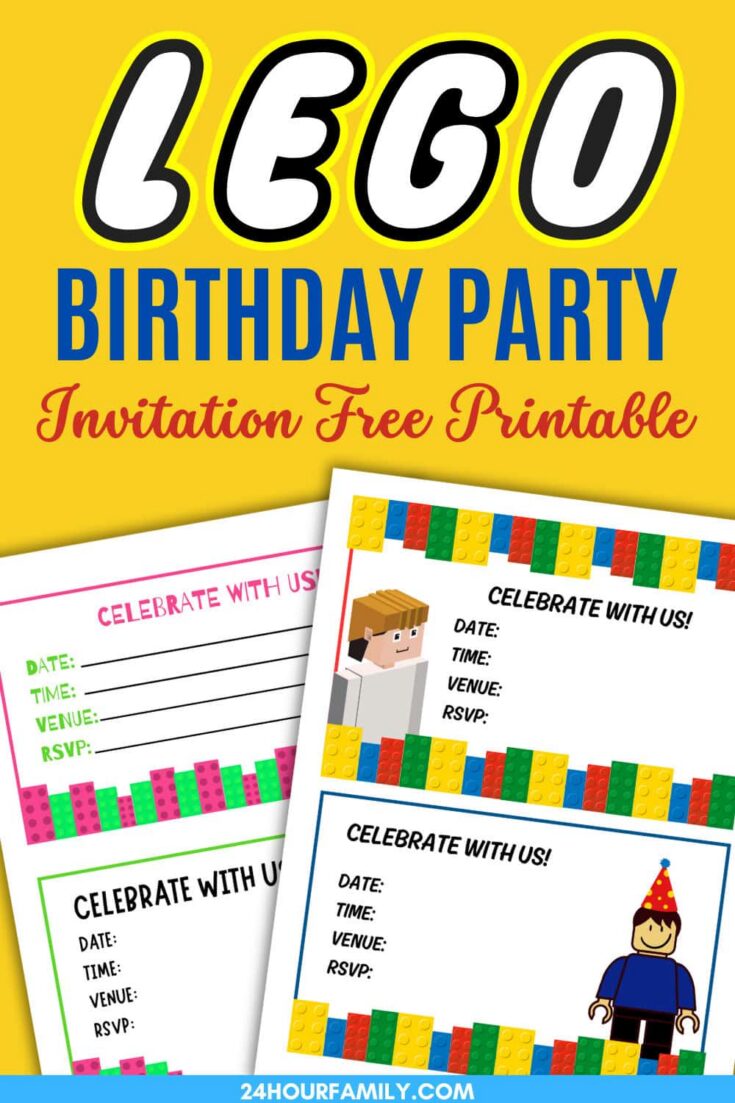 LEGO PARTY INVITATIONs for boys and girls