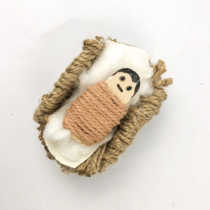 Baby Jesus in a manger craft