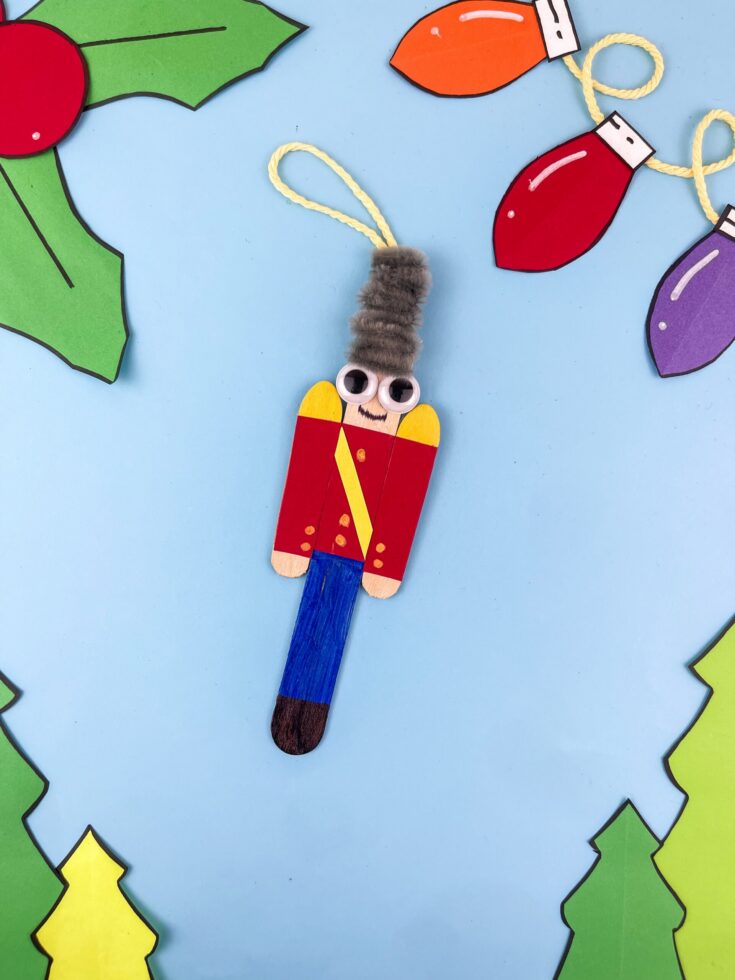 nutcracker popsicle stick craft ornament