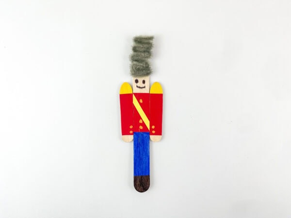 Nutcracker with completed pipe cleaner hat.