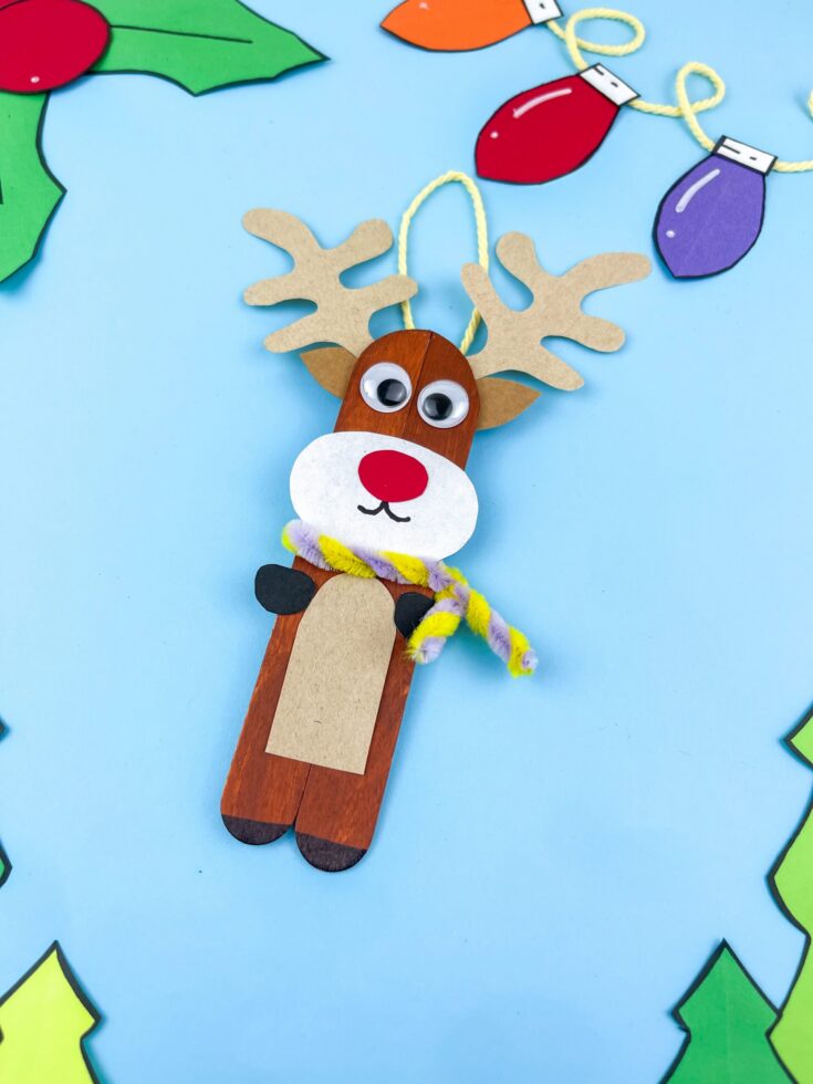 reindeer popsicle stick ornament craft