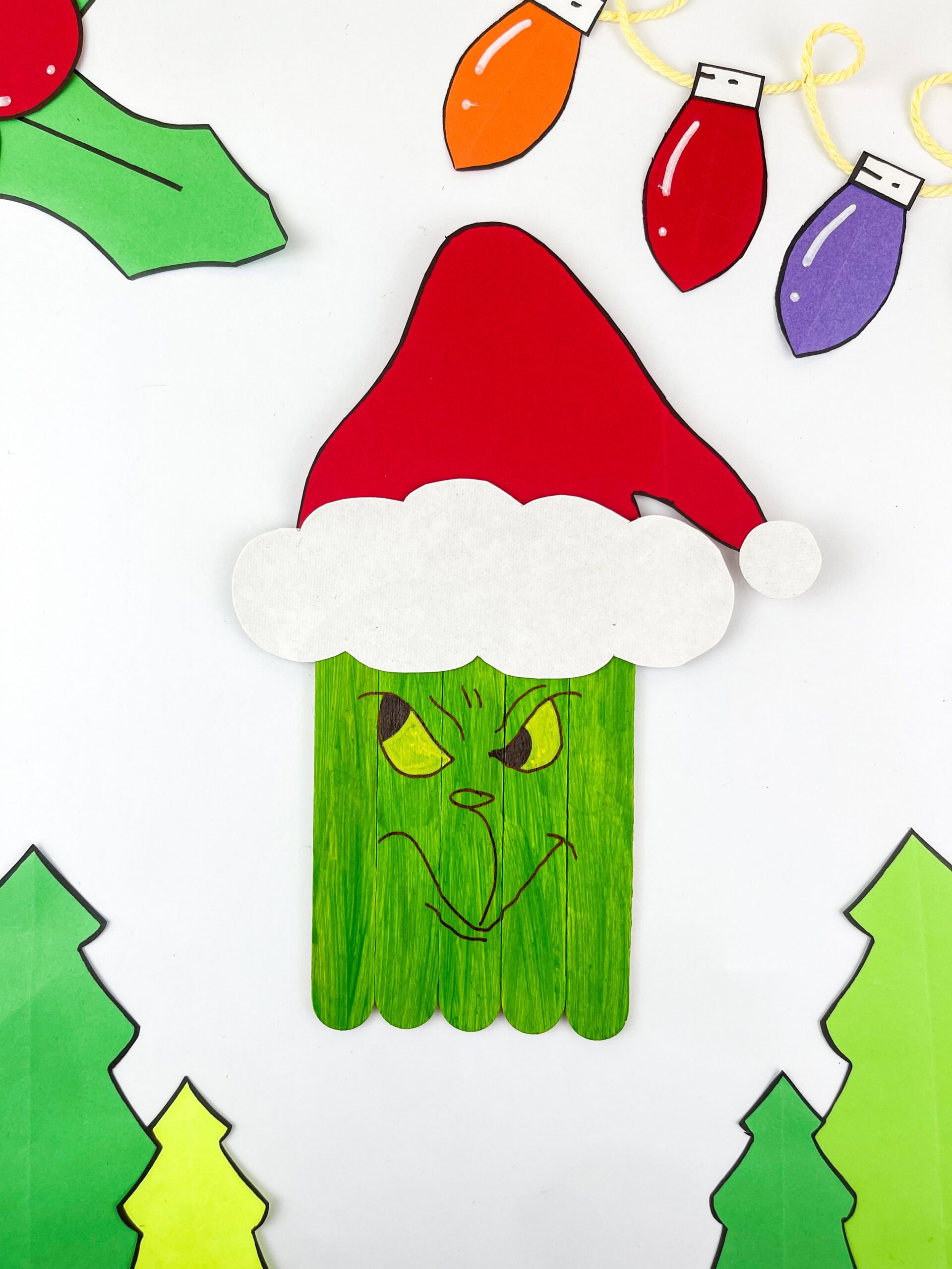 grinch popsicle stick craft