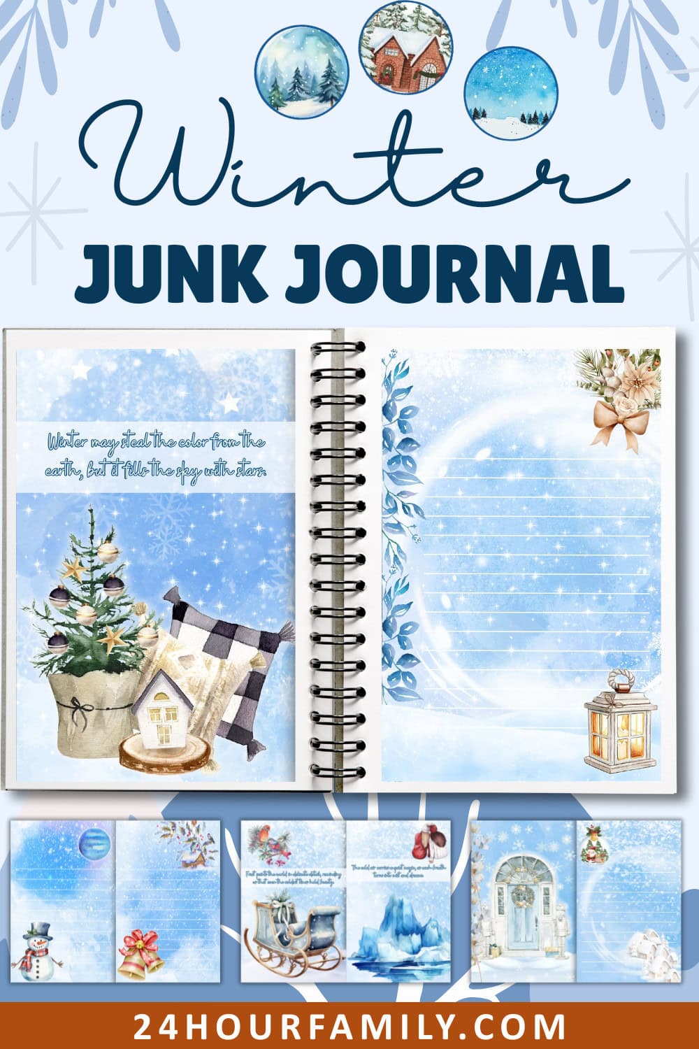 Winter Junk Journal Printables » 24hourfamily.com