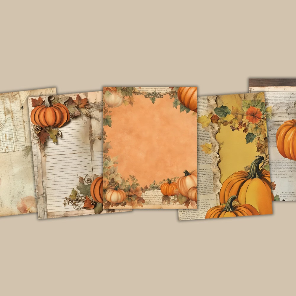 pumpkin junk journal printables