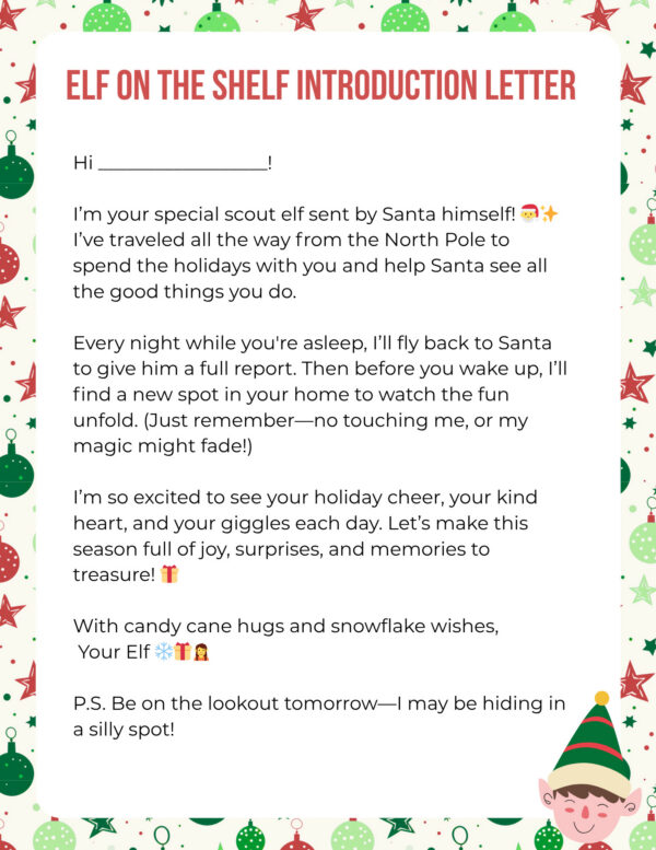 Printable Elf on the Shelf Introduction Letters (Free To Download)