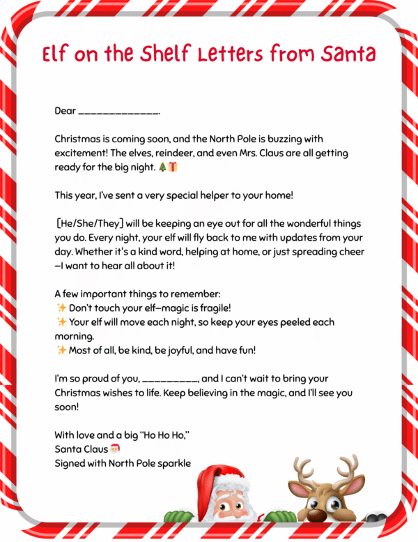 Printable Elf on the Shelf Introduction Letters (Free To Download)