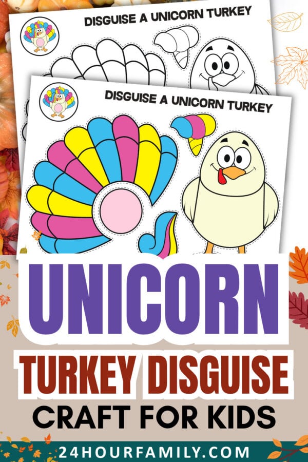 unicorn turkey disguise printable