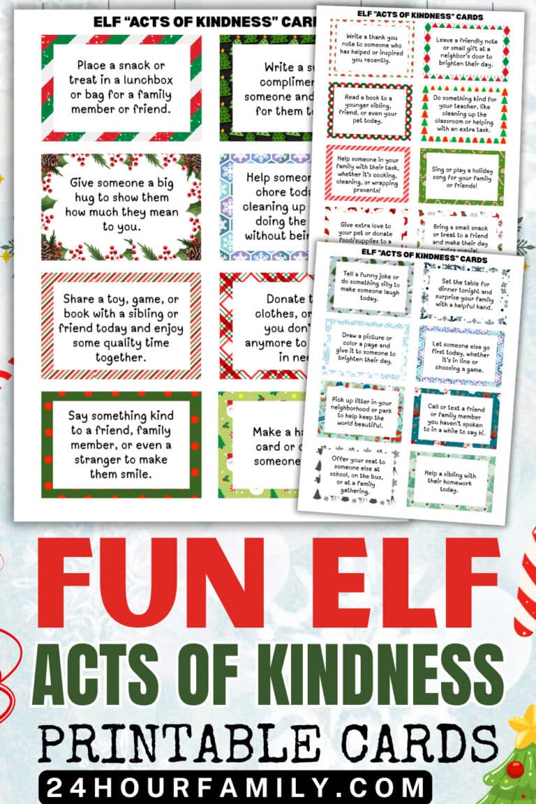 Elf Acts of Kindness Printable Cards
