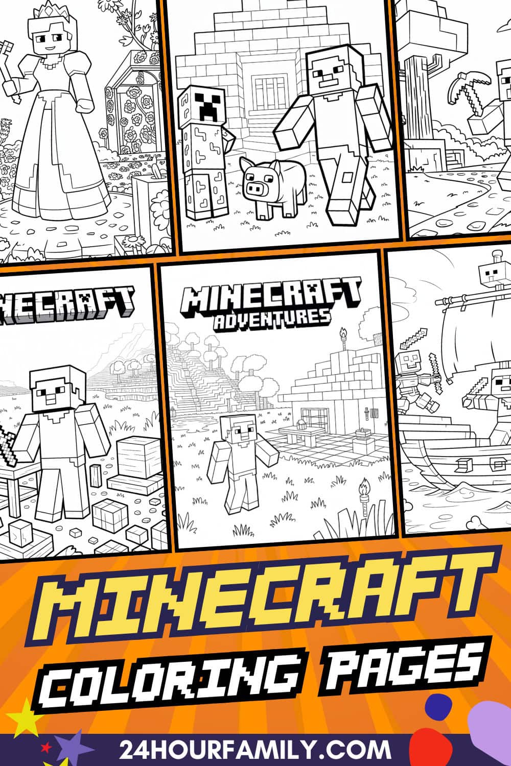Printable Minecraft Coloring Pages (Steve, Creeper, Zombie & More)