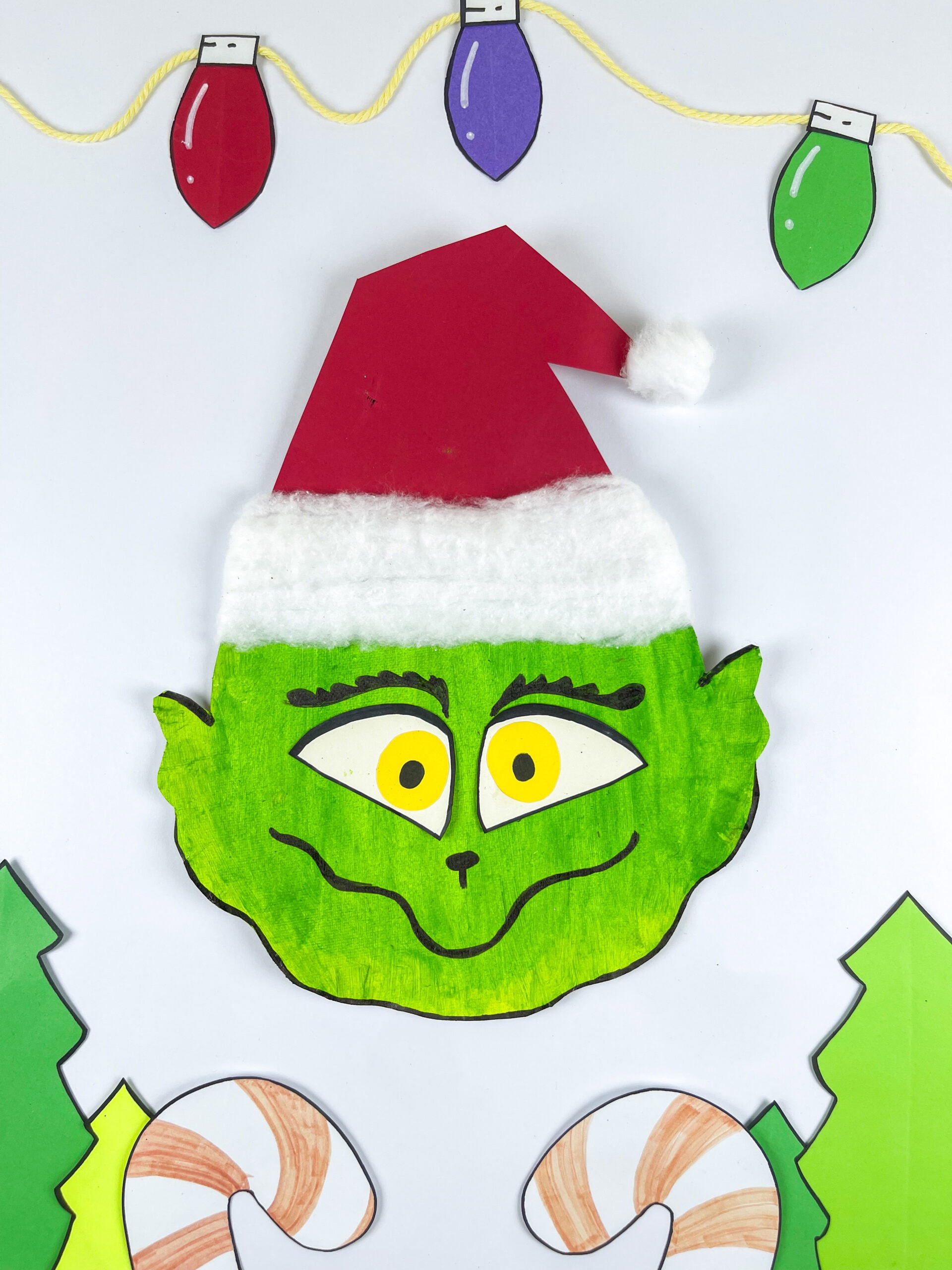 Grinch Paper Plate Craft (Free Template)