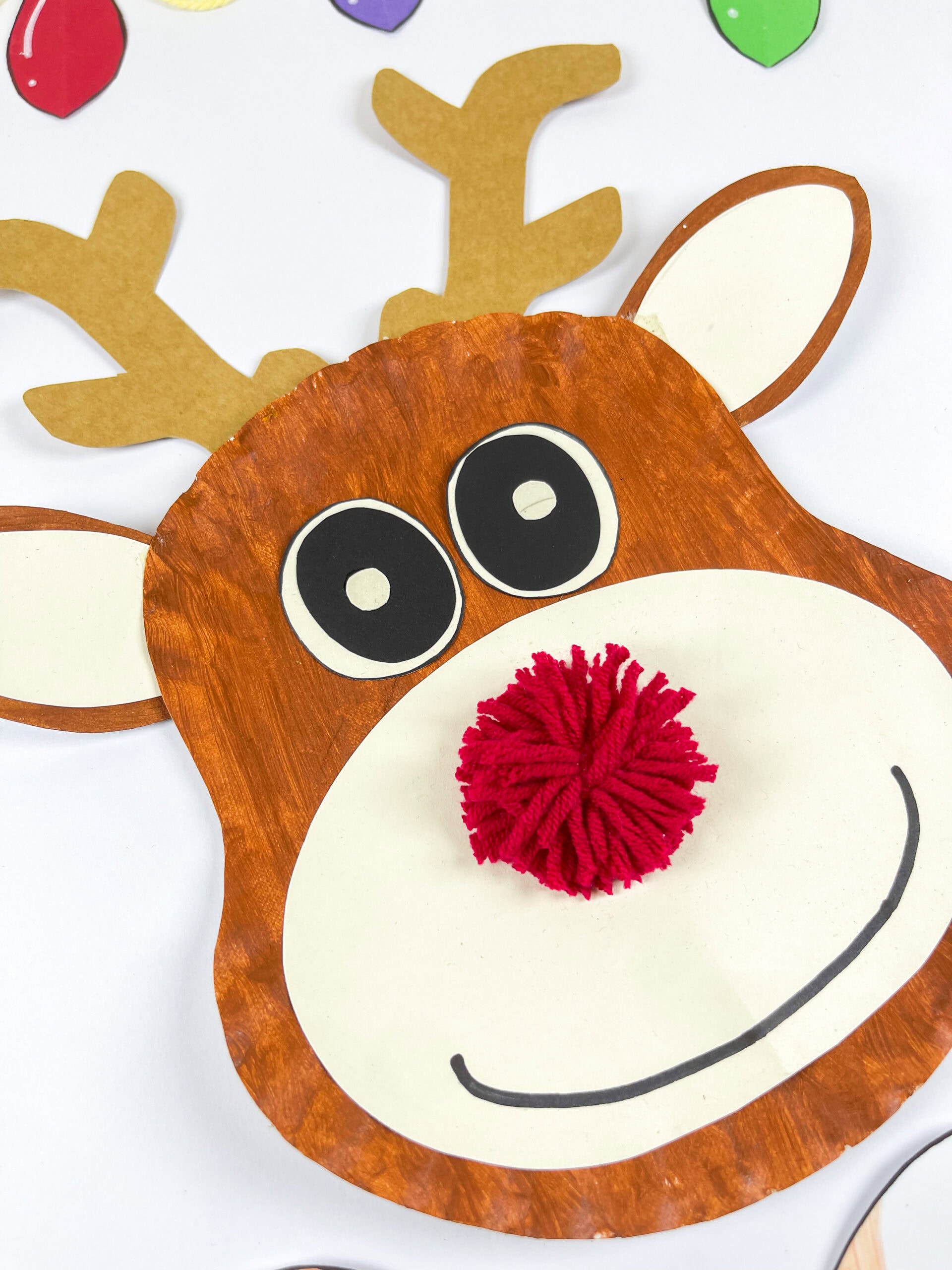 reindeer paper plate craft for christmas