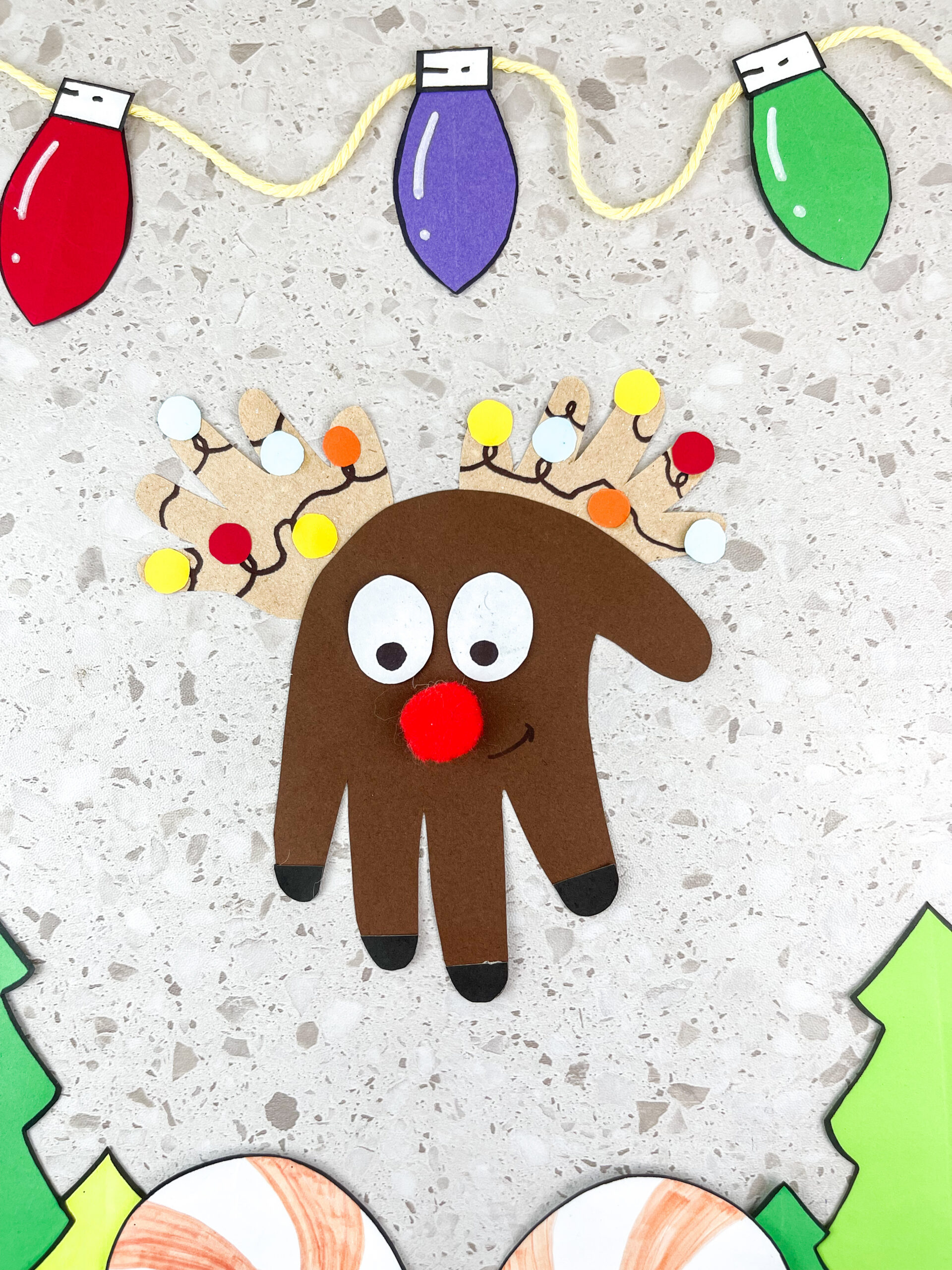 reindeer handprint christmas craft