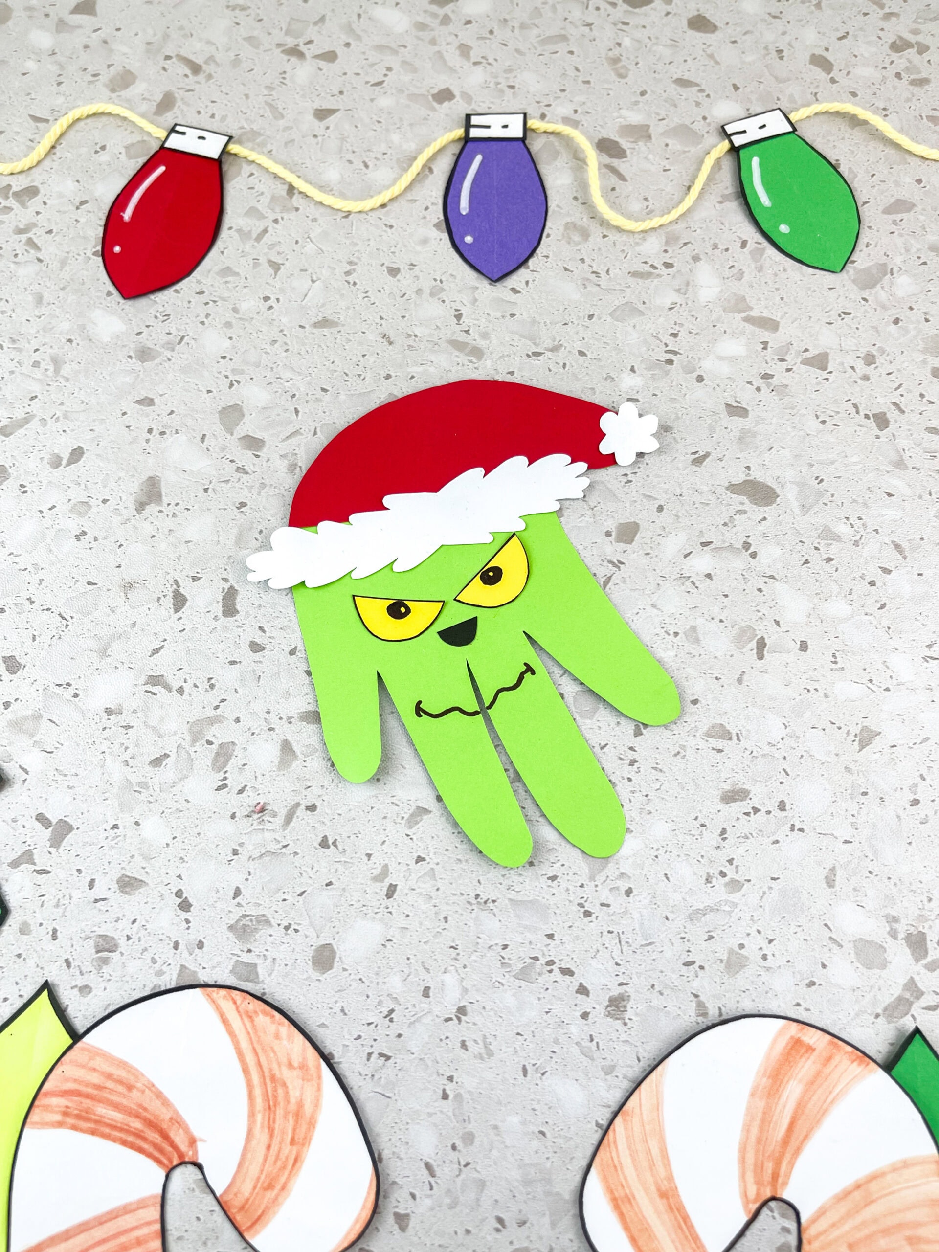 Grinch Handprint Paper Craft (Free Template)