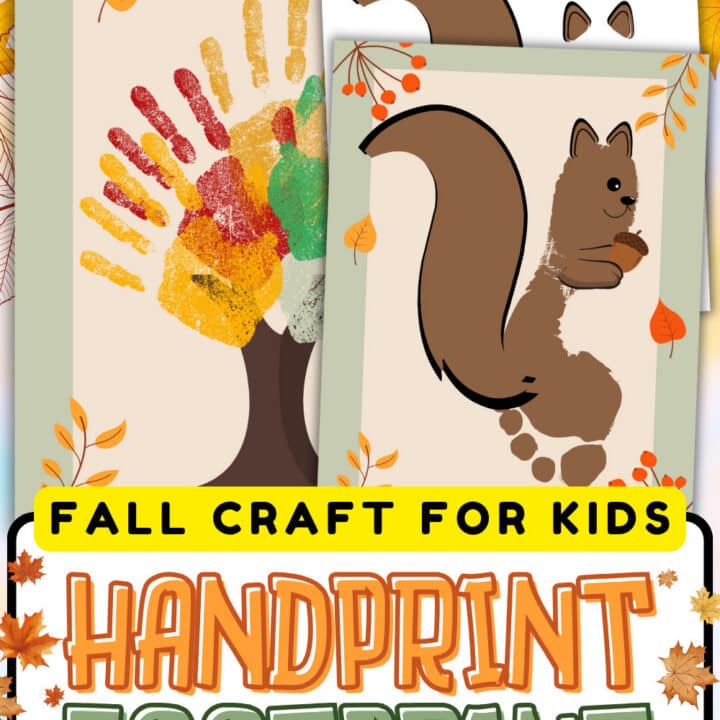 fall handprint and footprint art