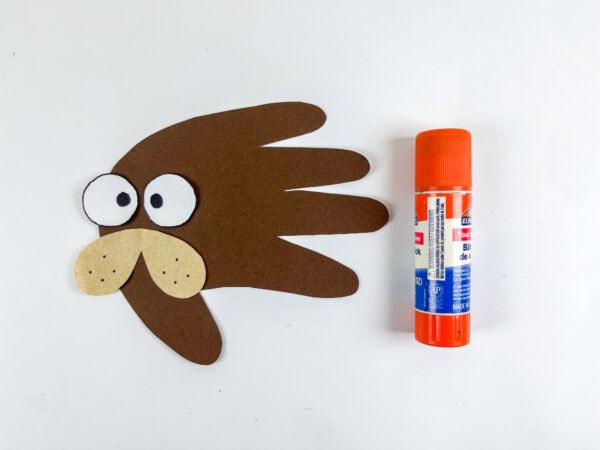 Snout glued onto walrus handprint base.