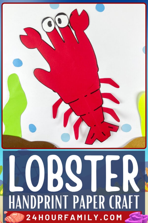 Lobster handprint paper craft cover image with title text