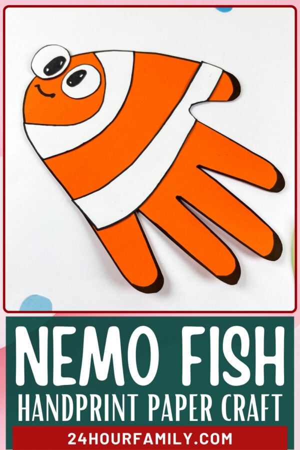 Nemo fish handprint paper craft blog cover image