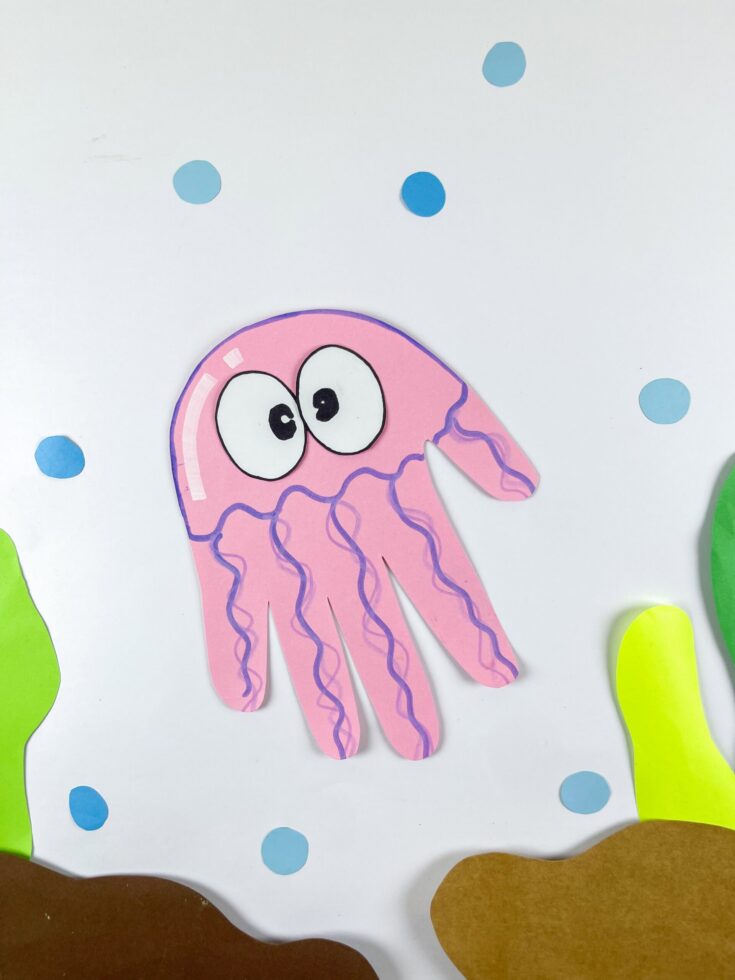 jellyfish handprint craft with free jellyfish template