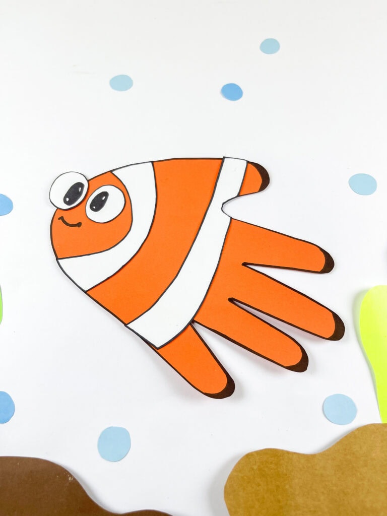 nemo handprint art with free template