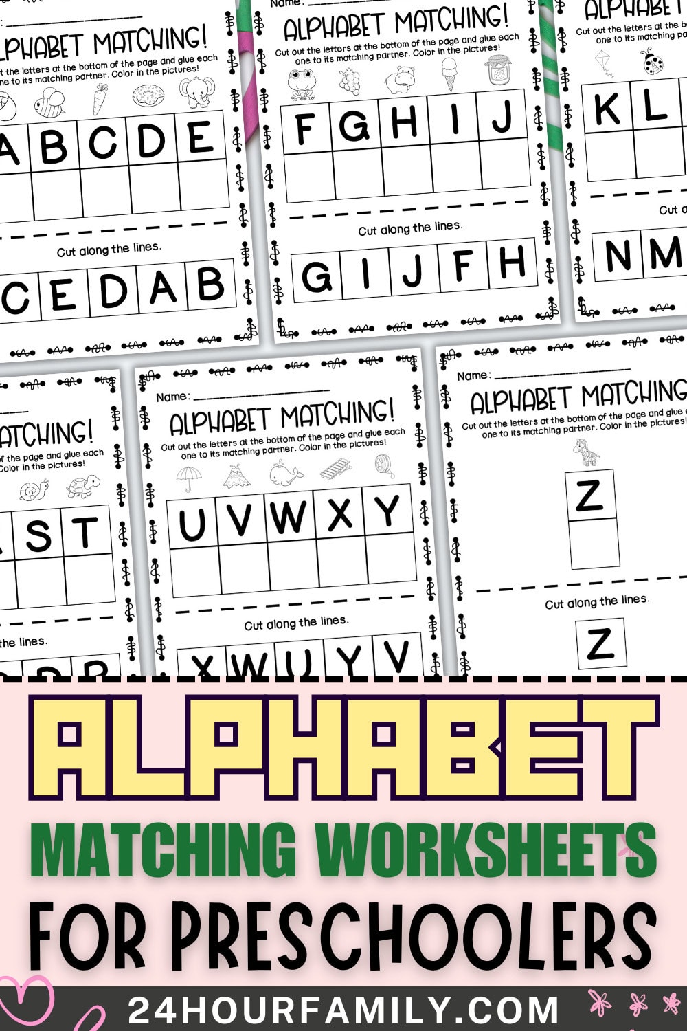 Alphabet Matching Worksheets for Preschoolers (Free PDF Printables)