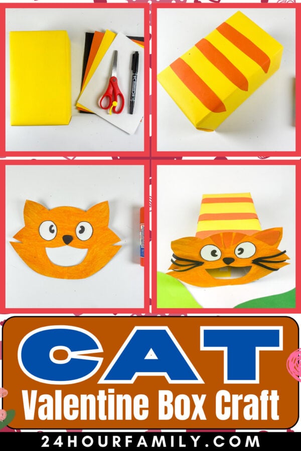 Cat Valentine box craft steps collage