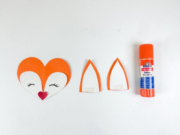 Fox face pieces and glue stick