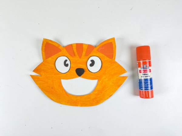 Cat face cutout with glue stick