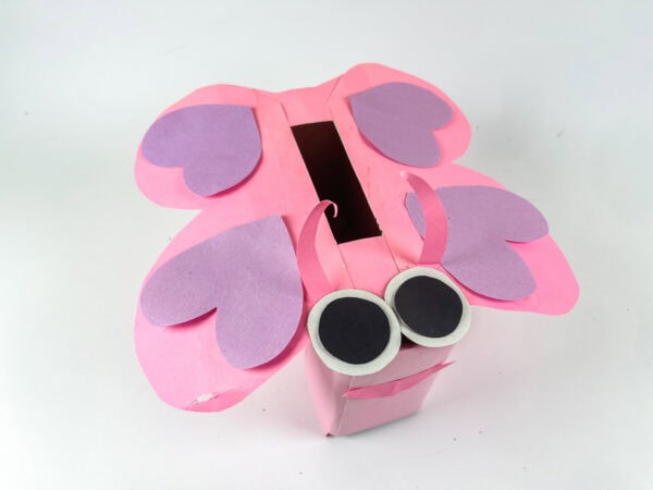Finished butterfly Valentine box front view