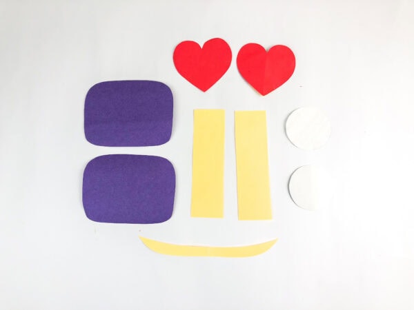Robot craft paper pieces laid out