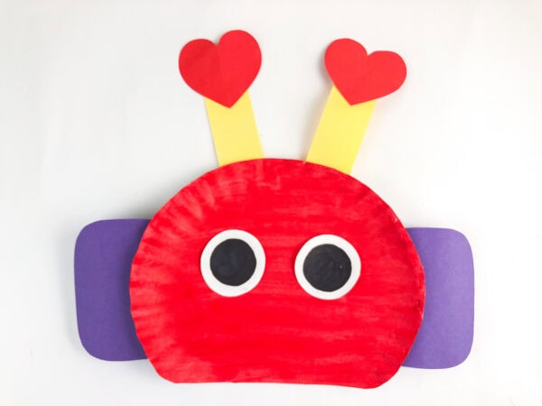 Valentine robot with heart antennae

