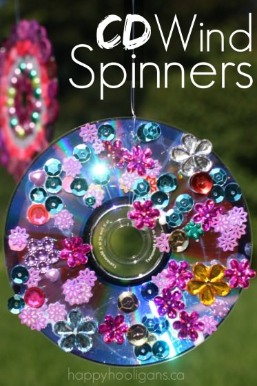 Image for Vibrant CD Wind Spinners Made from Old CDs