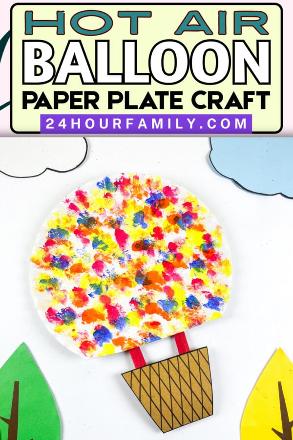 Hot air balloon paper plate craft title image