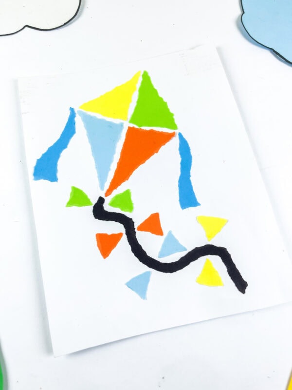 Kite paper craft on white card
