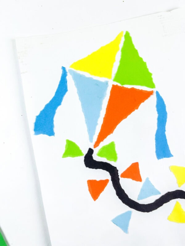 Partial close-up of kite craft on card