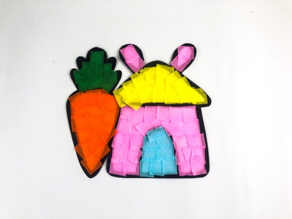 Filled bunny house and carrot design