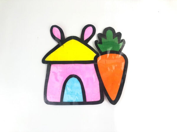 Completed bunny house suncatcher